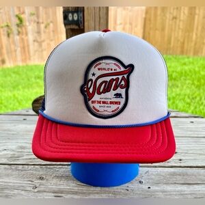 Vans Off The Wall Brewed Red White Blue Trucker‎ Rope Cap SnapBack Hat